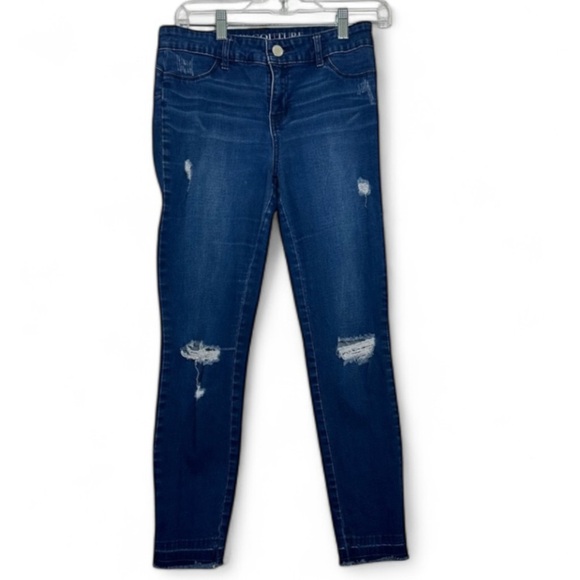 Juicy Couture Denim - Juicy Couture Y2K Los Angeles California Dark Blue Distressed Skinny Jeans